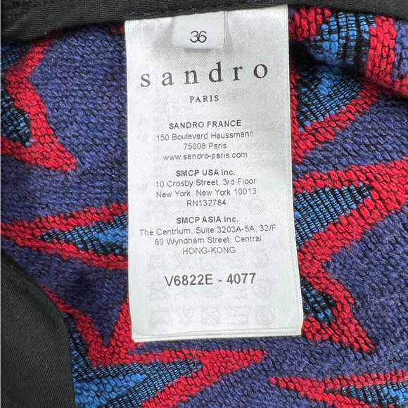 Sandro 4th of July Bristol Star Embroidered Crop Jacket Sz 36 - Picture 8 of 11
